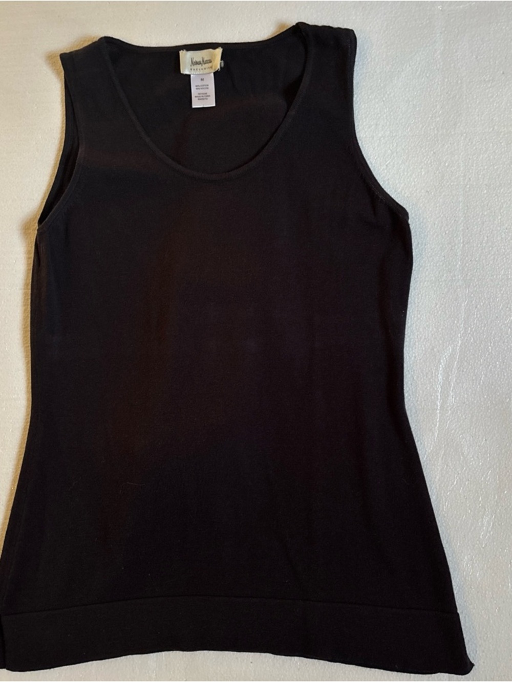 Neiman Marcus Black Sleeveless Knit Tank